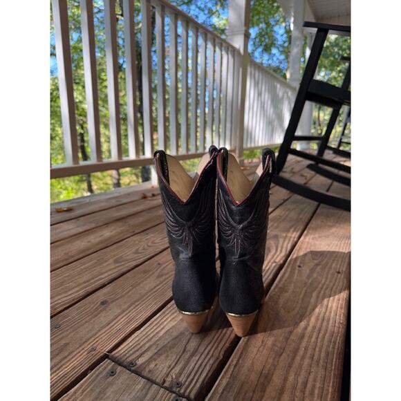 Vintage Dingo Phoenix Black Cowboy Boots Size 7 - Picture 12 of 13